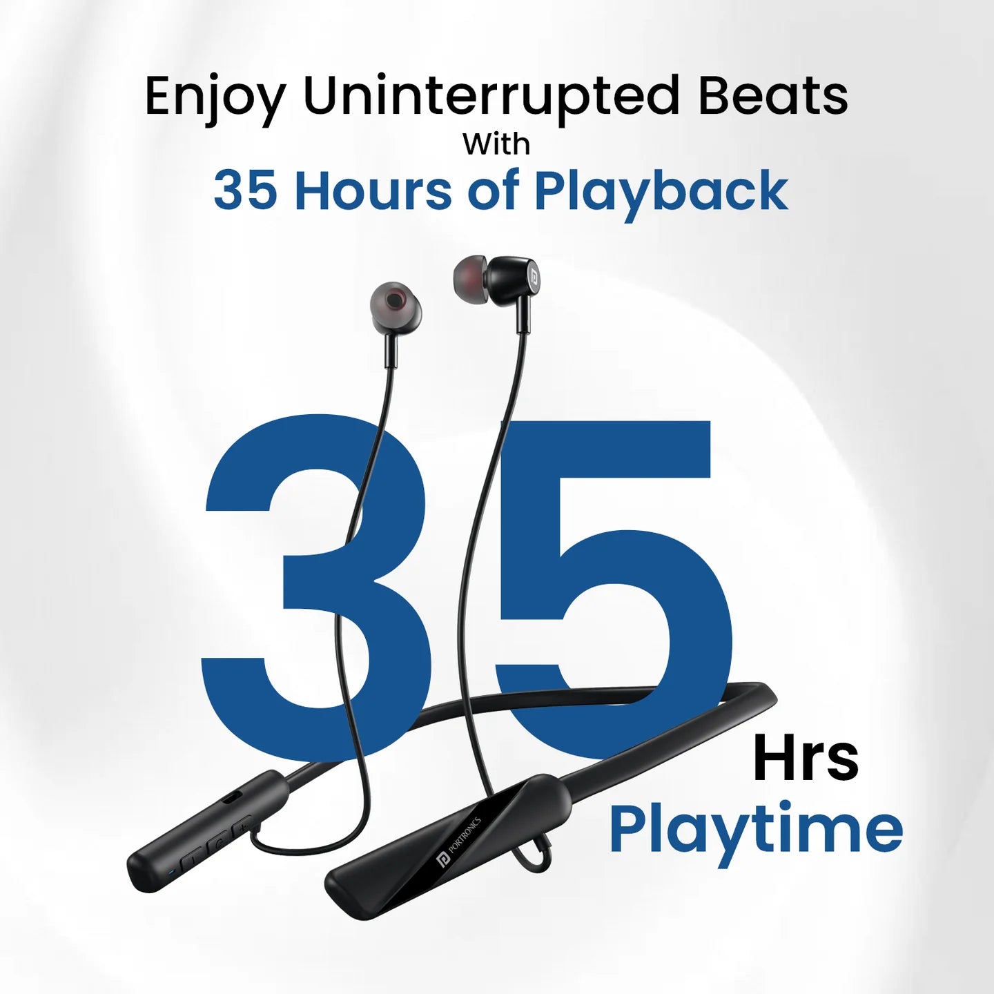 Harmonics Z10 Neckband 35 Hour Playtime | Inline Control | Water Resistant | Magnetic Latch (2404)