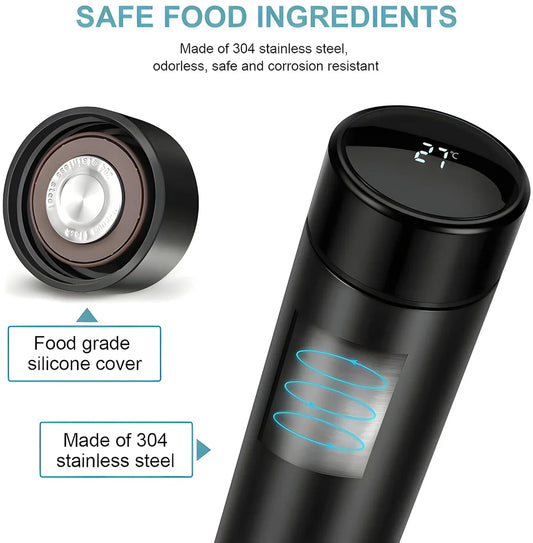 Vacuum Insulated Water Bottle with LED Temperature Display