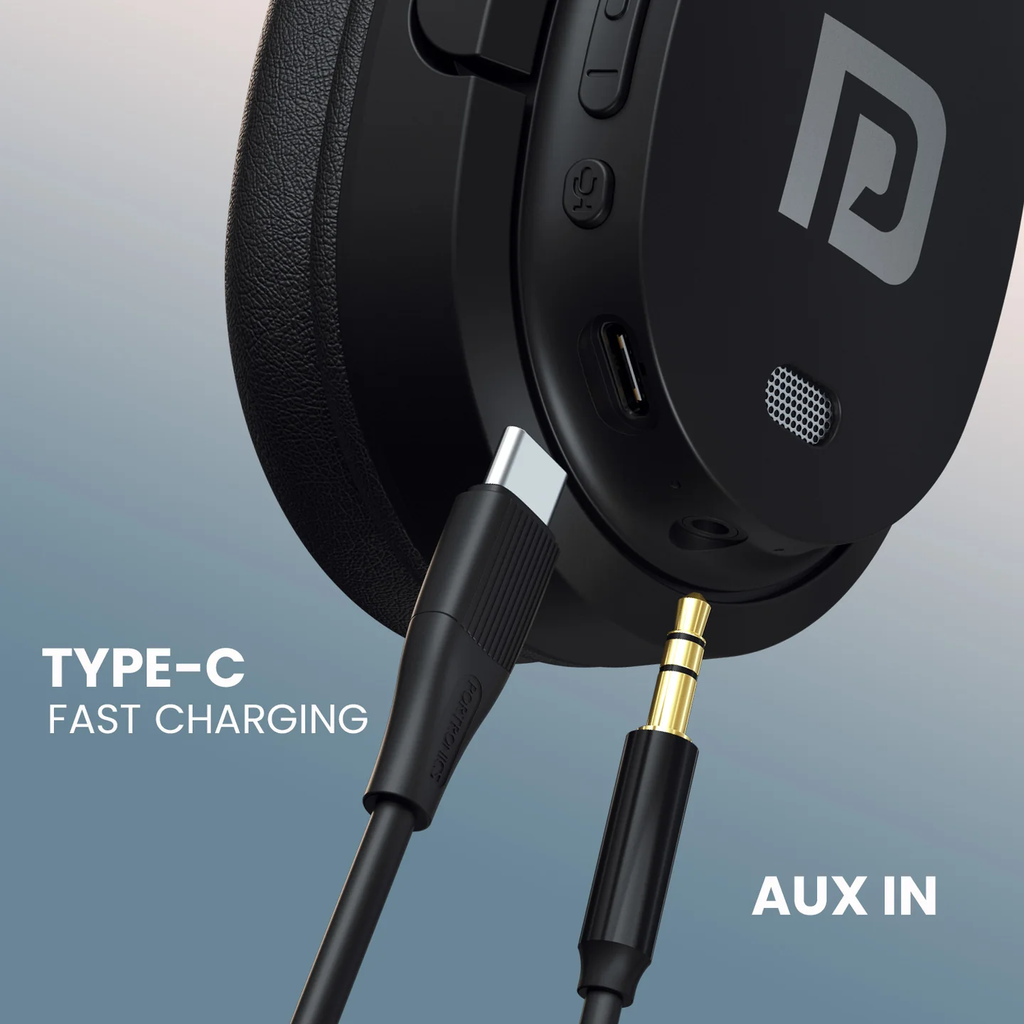 Muffs M4  | 40mm Dynamic Driver | Powerful Bass |In Built Mic | Type C Fast Charging