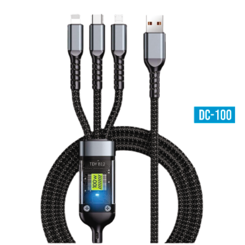 Voyx DC100, 100 Watt 3 in 1 USB Cable