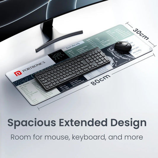 Comfipad 2 - Mouse Pad - Windows Shortcuts | Non-Slip Base | Stitched Edges | Extended Size