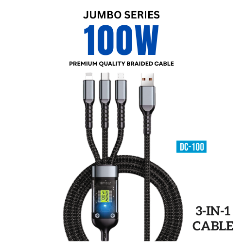 Voyx DC100, 100 Watt 3 in 1 USB Cable