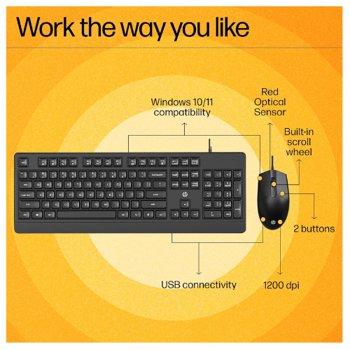 HP KM180 Wired Keyboard and Mouse Combo