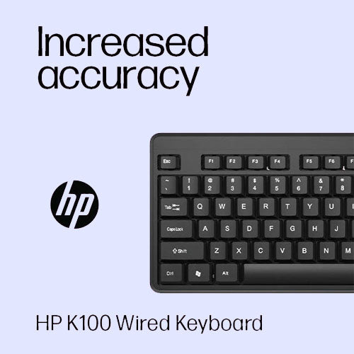 HP K100 Wired Keyboard USB Plug & Play Setup, LED Indicators