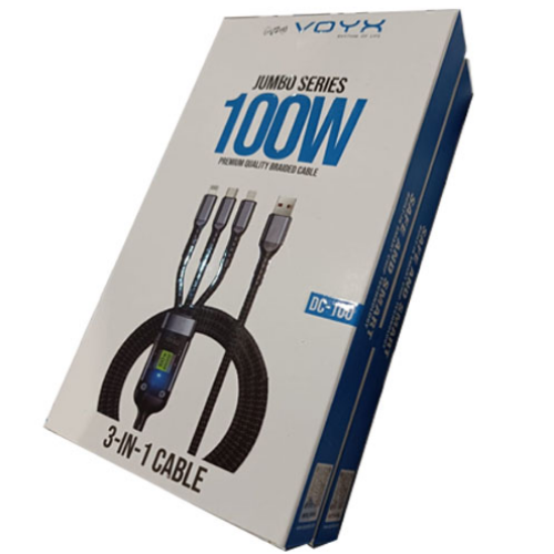 Voyx DC100, 100 Watt 3 in 1 USB Cable