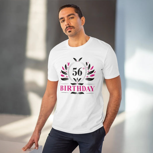 Generic Men's PC Cotton 56th Birthday Printed T Shirt (Color: White, Thread Count: 180GSM)