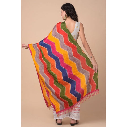 Generic Women's Chanderi Printed Dupatta (Multicolor, Length: 2.25 to 2.50 Mtr)