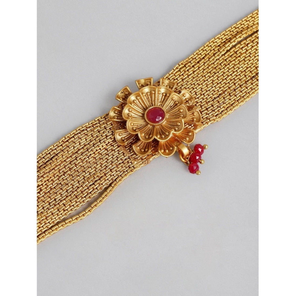 Generic Women's Rose Gold Plated Alloy Necklace & Earings Set (Gold)