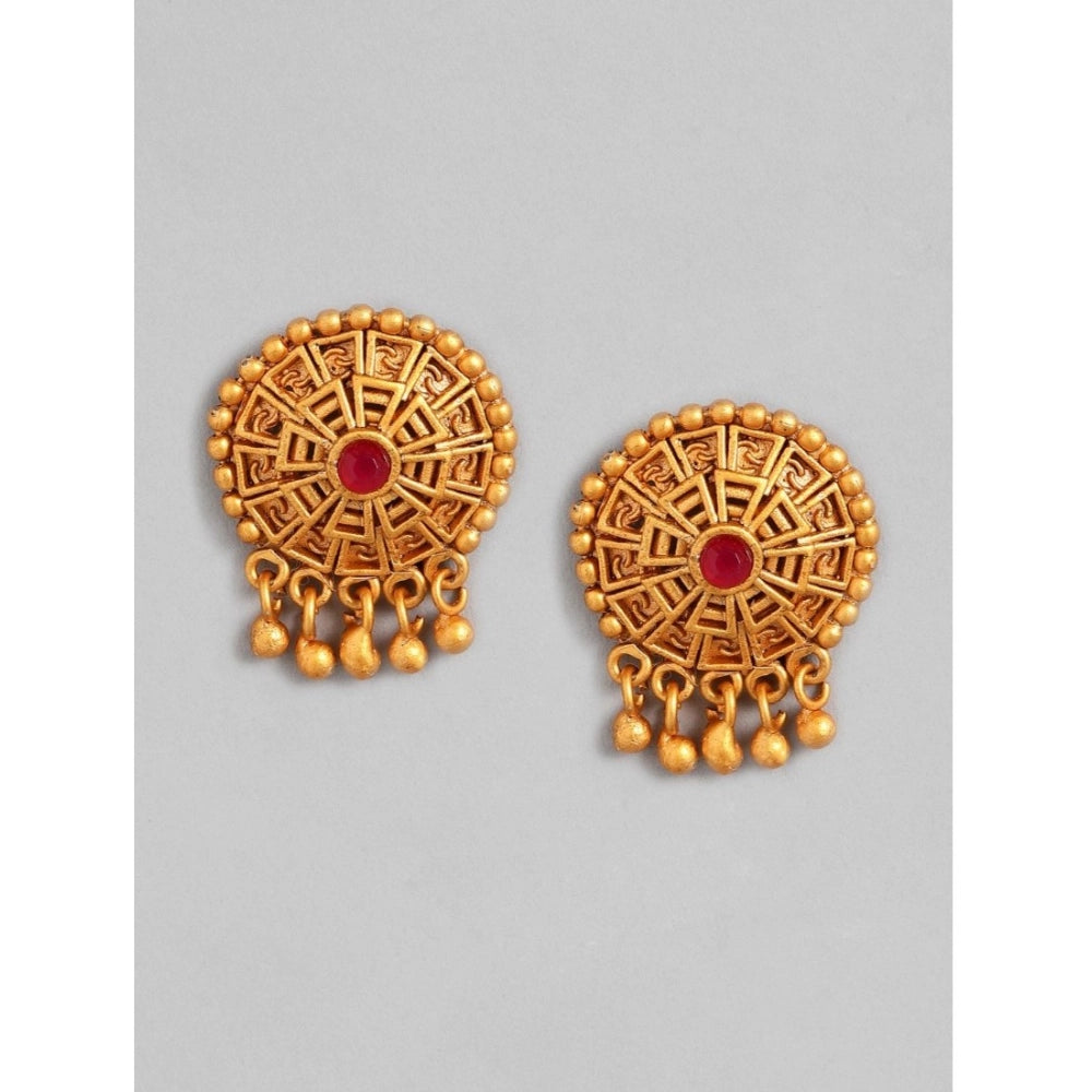 Generic Women's Rose Gold Plated Alloy Necklace & Earings Set (Multicolor)