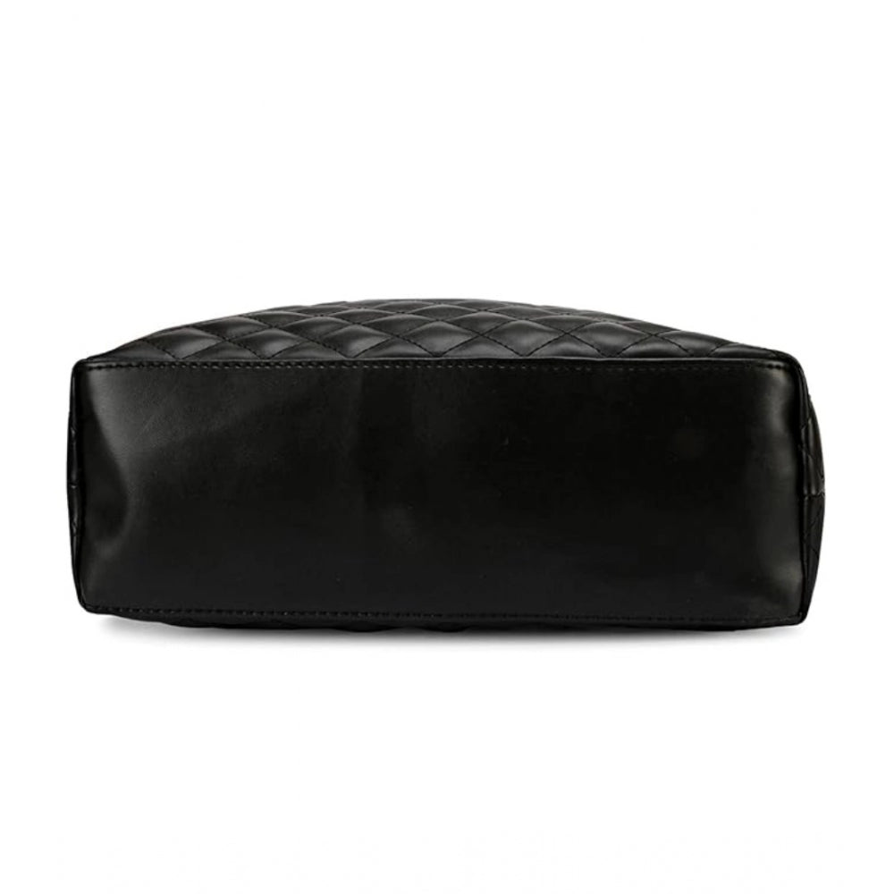 Generic Women's Polyurethane Textured Shoulder Bag (Black)