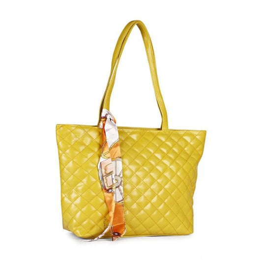 Generic Women's Polyurethane Textured Shoulder Bag (Yellow)