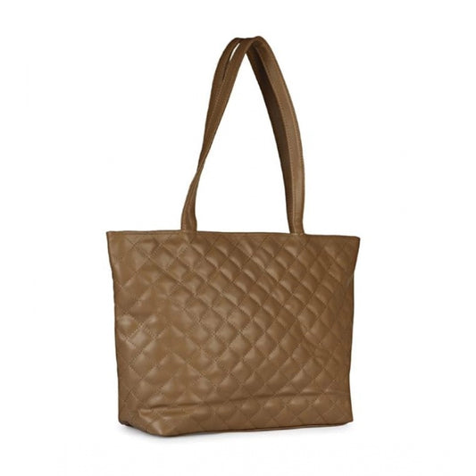 Generic Women's Polyurethane Textured Shoulder Bag (Light Brown)