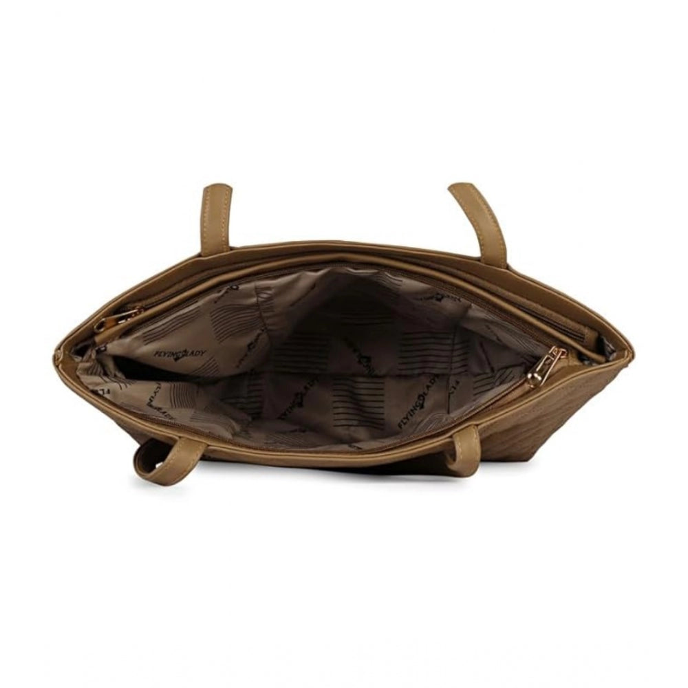 Generic Women's Polyurethane Textured Shoulder Bag (Light Brown)