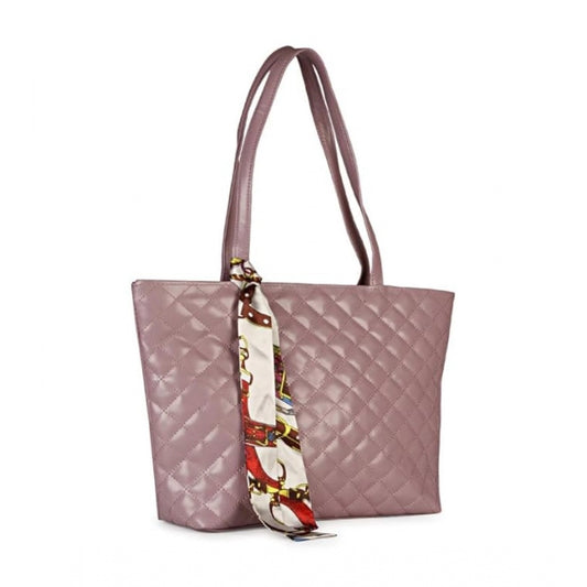 Generic Women's Polyurethane Textured Shoulder Bag (Blush Pink)