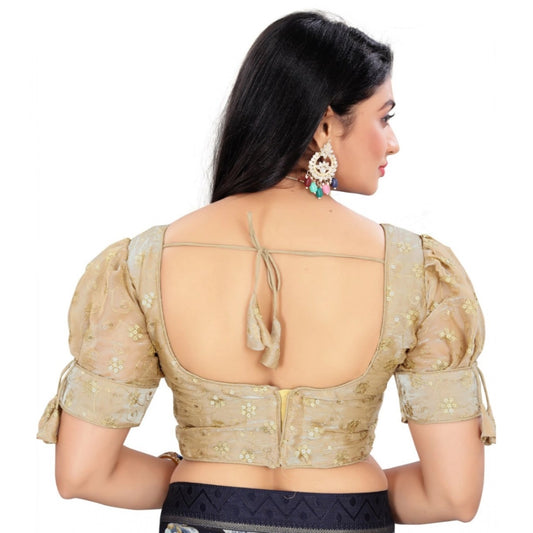 Generic Women's Jimmy Choo Embroidery Readymade Blouse (Beige, Size: Free Size)