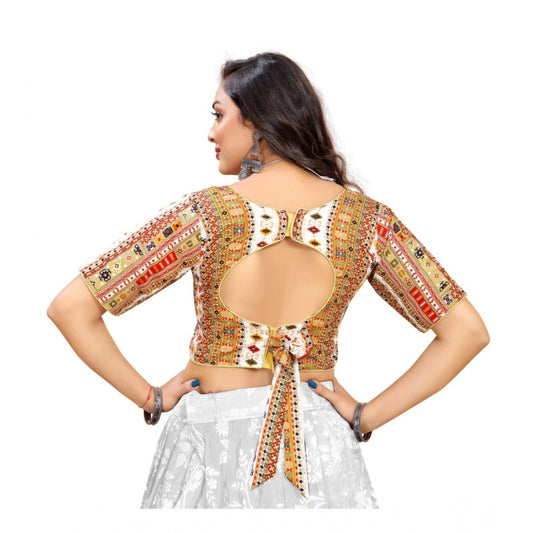 Generic Women's Cotton Blend Plain Readymade Blouse (White, Size: Free Size)