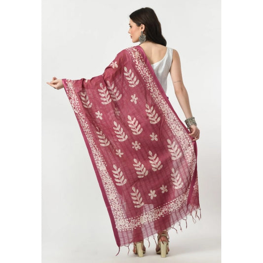 Generic Women's Cotton Printed Dupatta (Levender, Length: Free Size)