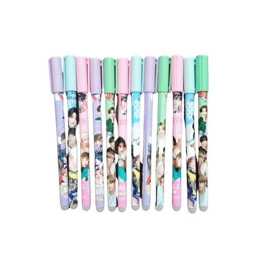 12_Pcs Set BTS Theme Reusable Pencil�� | Plastic, Metal | Stationery | 3+ Y