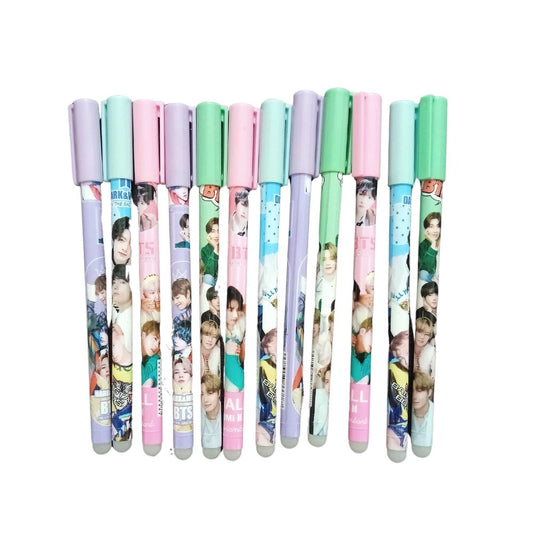 12_Pcs Set BTS Theme Reusable Pencil�� | Plastic, Metal | Stationery | 3+ Y