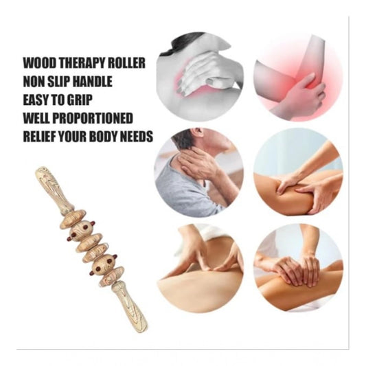 Generic Wood 6 Wheel Massage Roller (Wood)