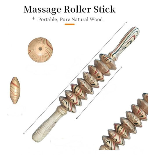 Generic Wood 8 Wheels Roller Fancy Gua Sha Trigger Points Muscle (Wood)