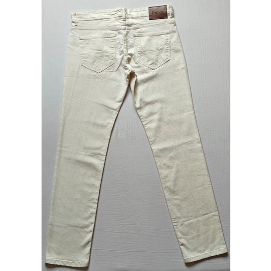 Generic Men's Cotton Blended Solid Classic Fit Jeans (Beige)