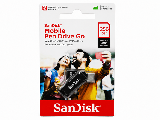 SANDISK Ultra Dual Drive Go Type-C 256GB, Upto 400MB/s, OTG, Pendrive, Black, 5Y Warranty (SDDDC3-256G-I46PD)