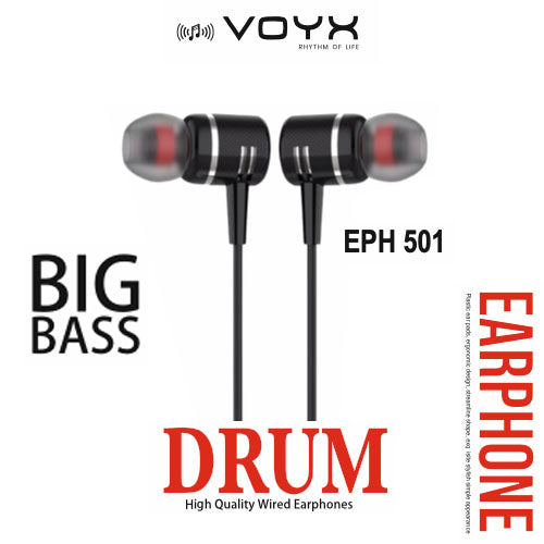 Voyx DRUM  High Quality Earphone with 3mm Audio Jack