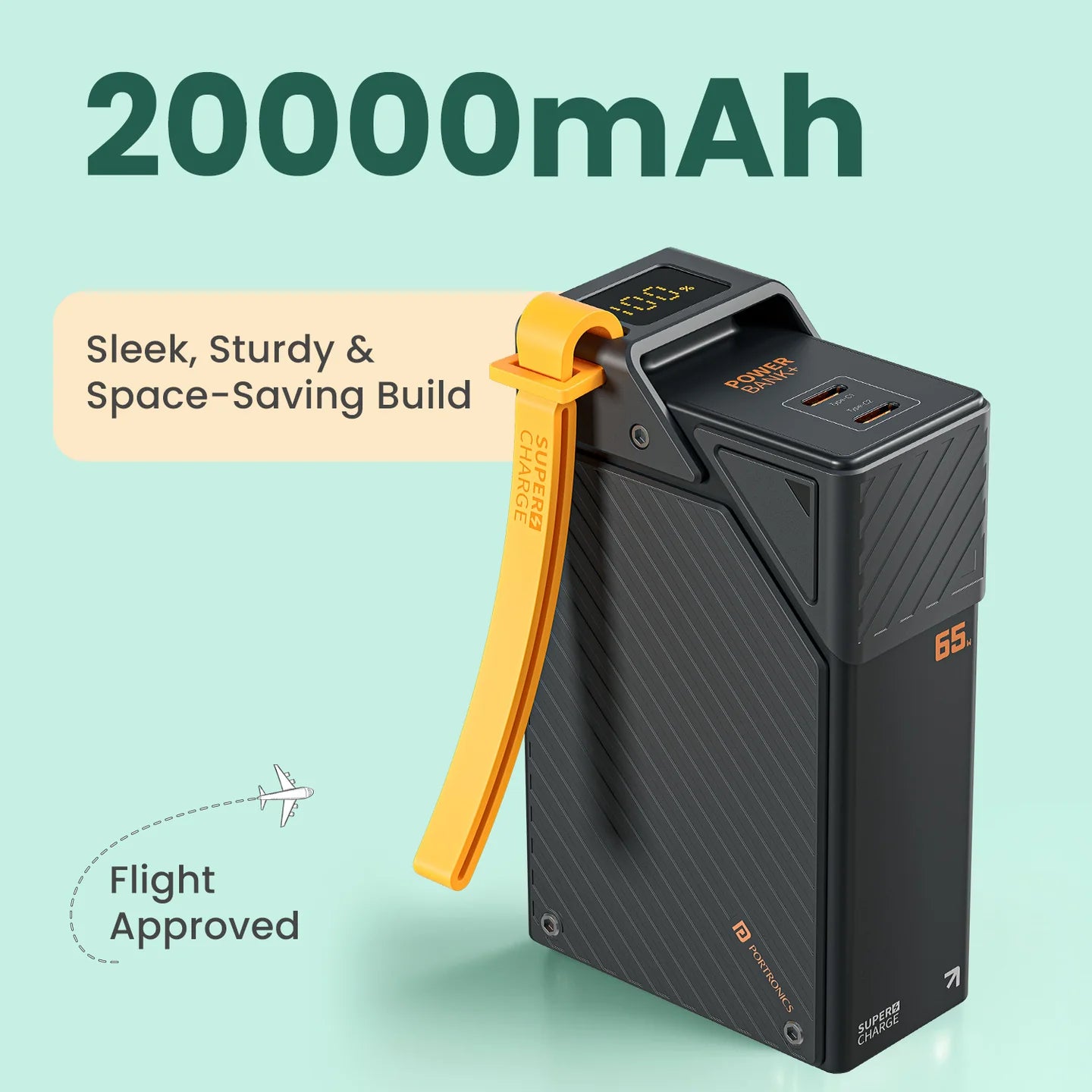 Halley 20K Portronics 65 W Fast Charging Power Bank