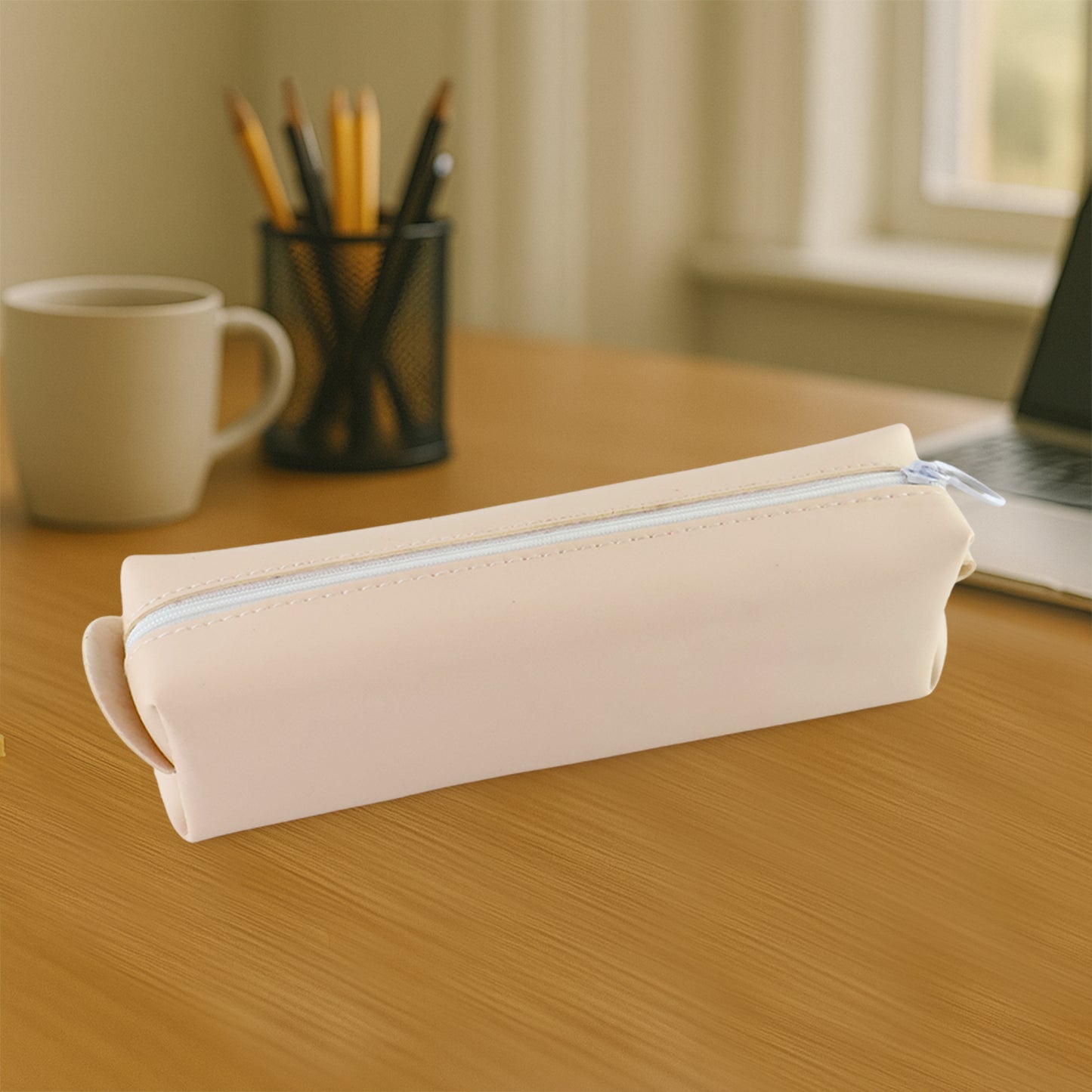 Slim Pu Leather Pencil Pouch - (1 Pc)