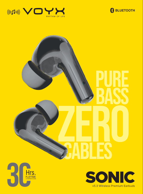 VOYX SONIC Earbuds, 30Hrs Playtime , Type C Fast Charging