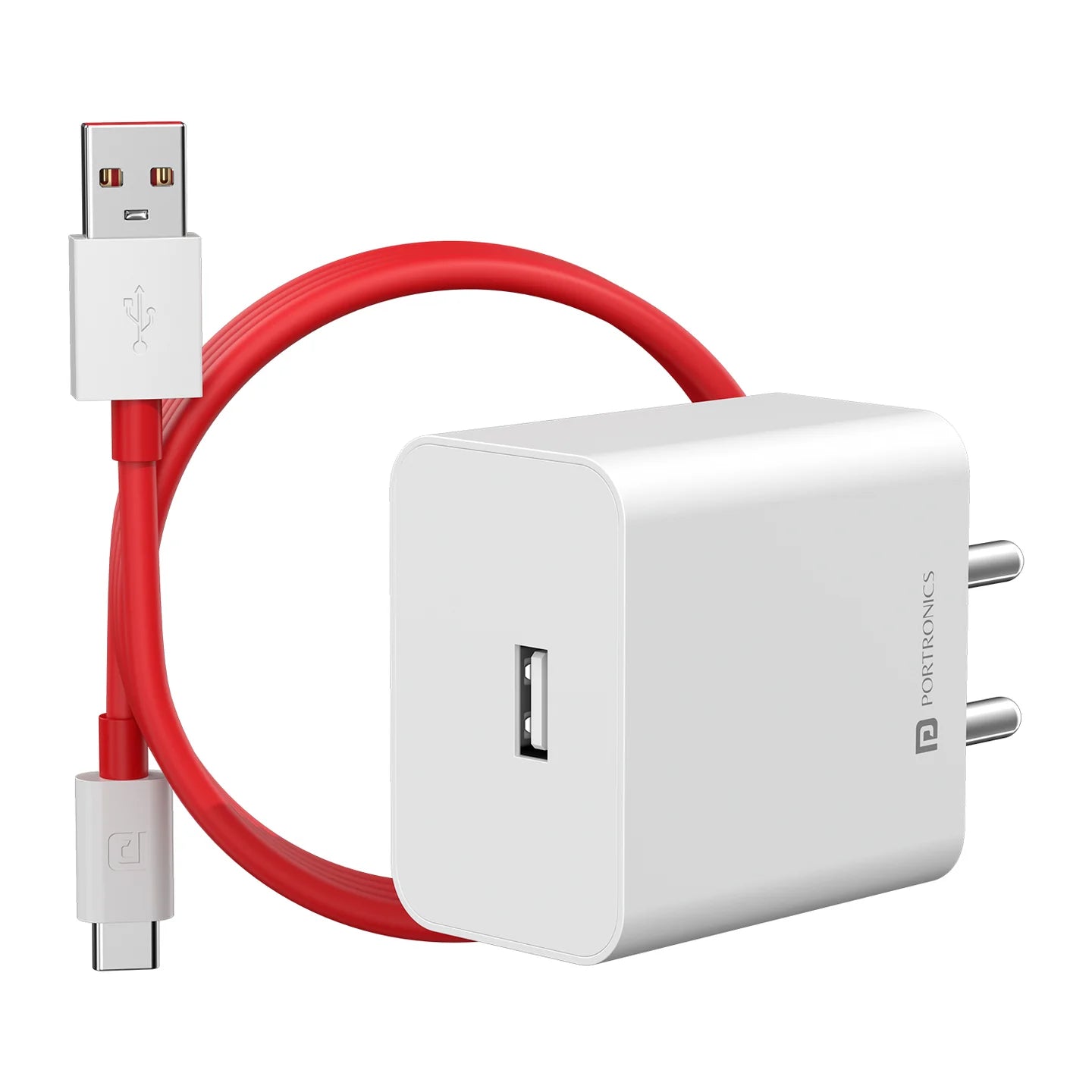Portronics Adapto 35A USB A Output Port | VOOC Charging, WARP Charging | DASH Charging, QUICK Charging | 1M Charging Cable