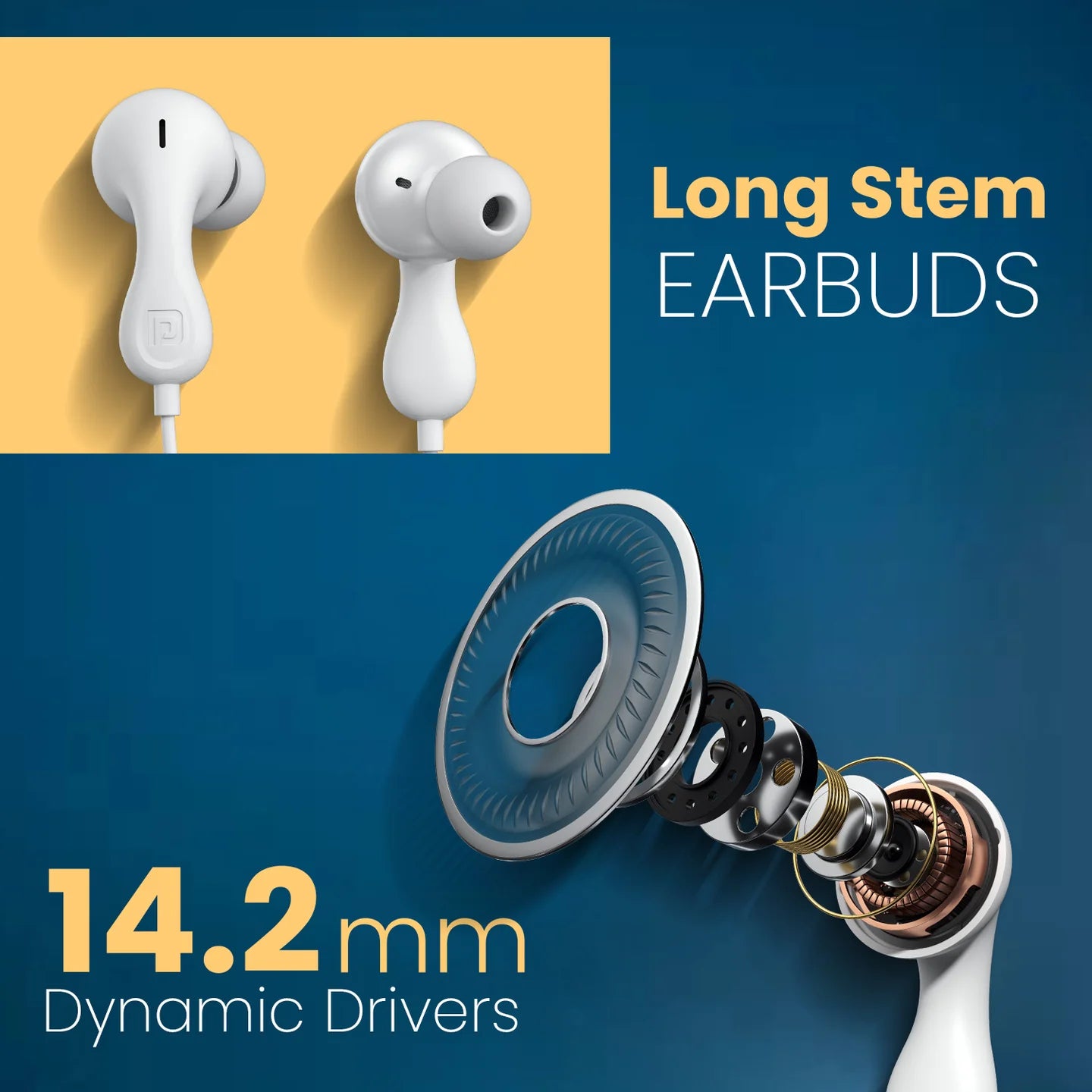 Conch Kappa 3.5mm Wired Earphone | 14.2mm Dynamic Driver | In Line HD Mic | TPE Anti Tangle Material