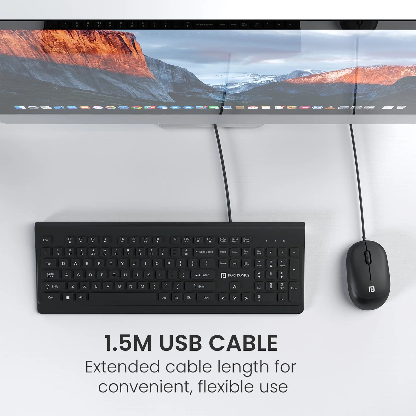 Keytonic 2.4 GHz Wireless Keyboard | Tenkeyless Size | Single USB Receiver | High-Precision Mouse