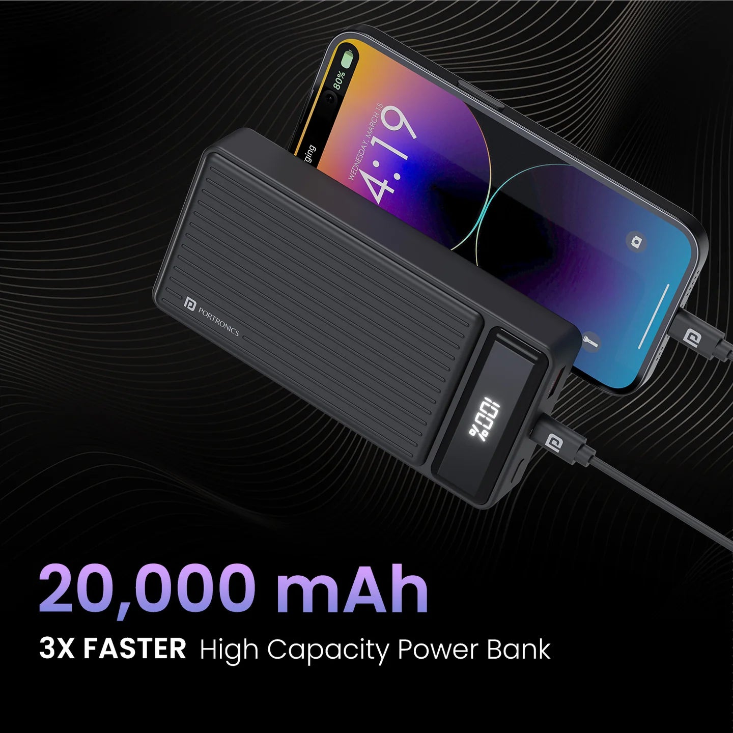 Luxcell B 20K 22.5 Watt High-Speed Charging | LED Battery Indicator | Type C port | Made in India