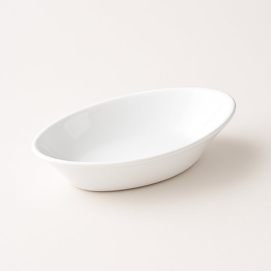 Plastic Marin Serving Bowl Elegant Oval Deep Bowl (1 Pc White)