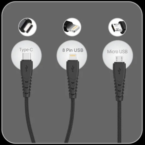 Konnect A Trio Nylon Braided | Universal Compatible | Flexible (POR 1313)