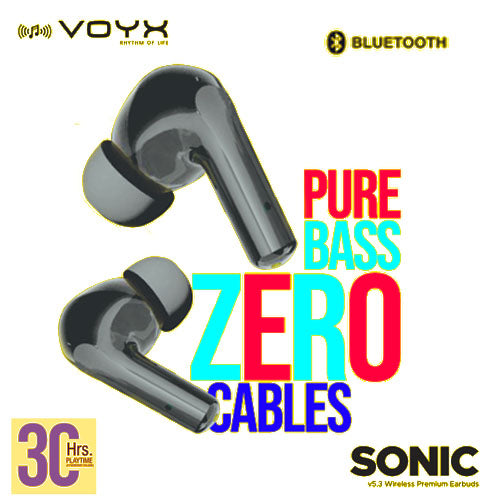 VOYX SONIC Earbuds, 30Hrs Playtime , Type C Fast Charging