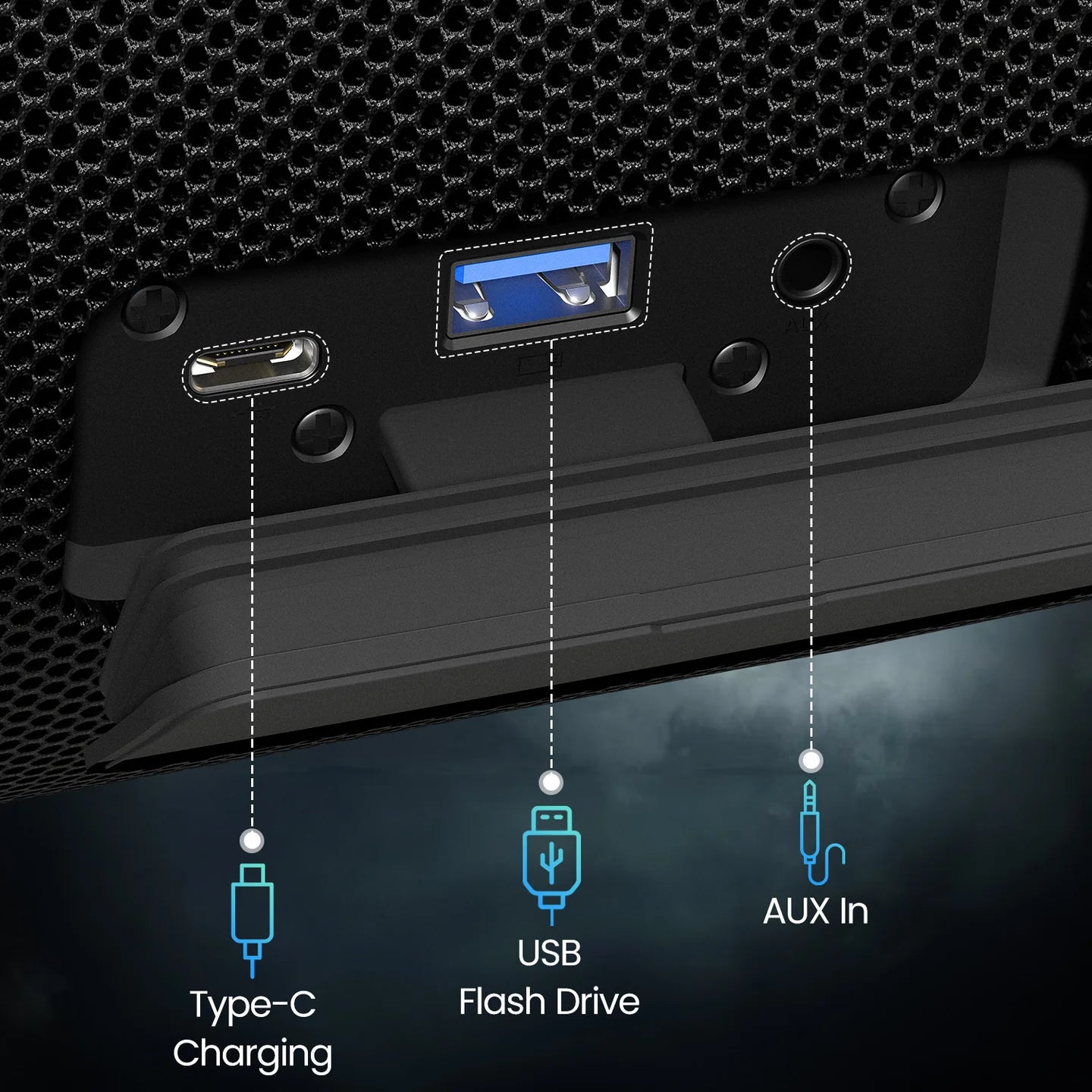 Thunder 2.0 Dual Passive Radiator | TWS Mode | RGB LED Lights| Type C Fast Charging