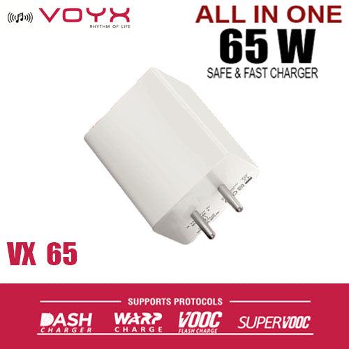 VOYX VX65, 65Watt Superfast All in One Charger for Mobile