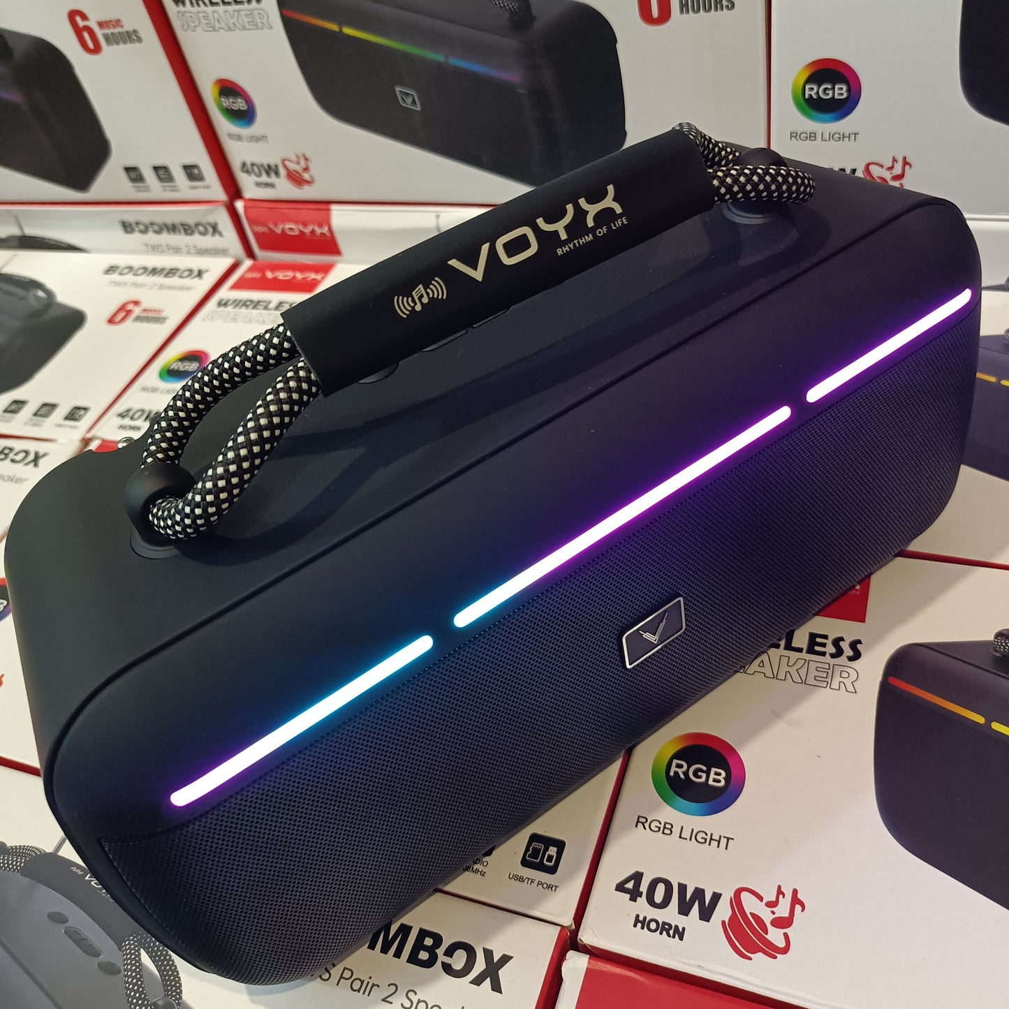 Voyx Boom Box 40 W Bluetooth Speaker with FM Radio