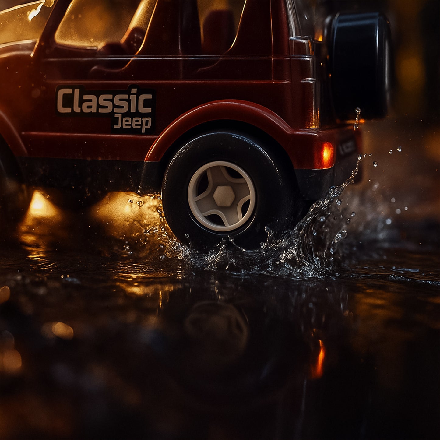 Friction-powered Classic Jeep Toy Car For Kids (1 Pc)
