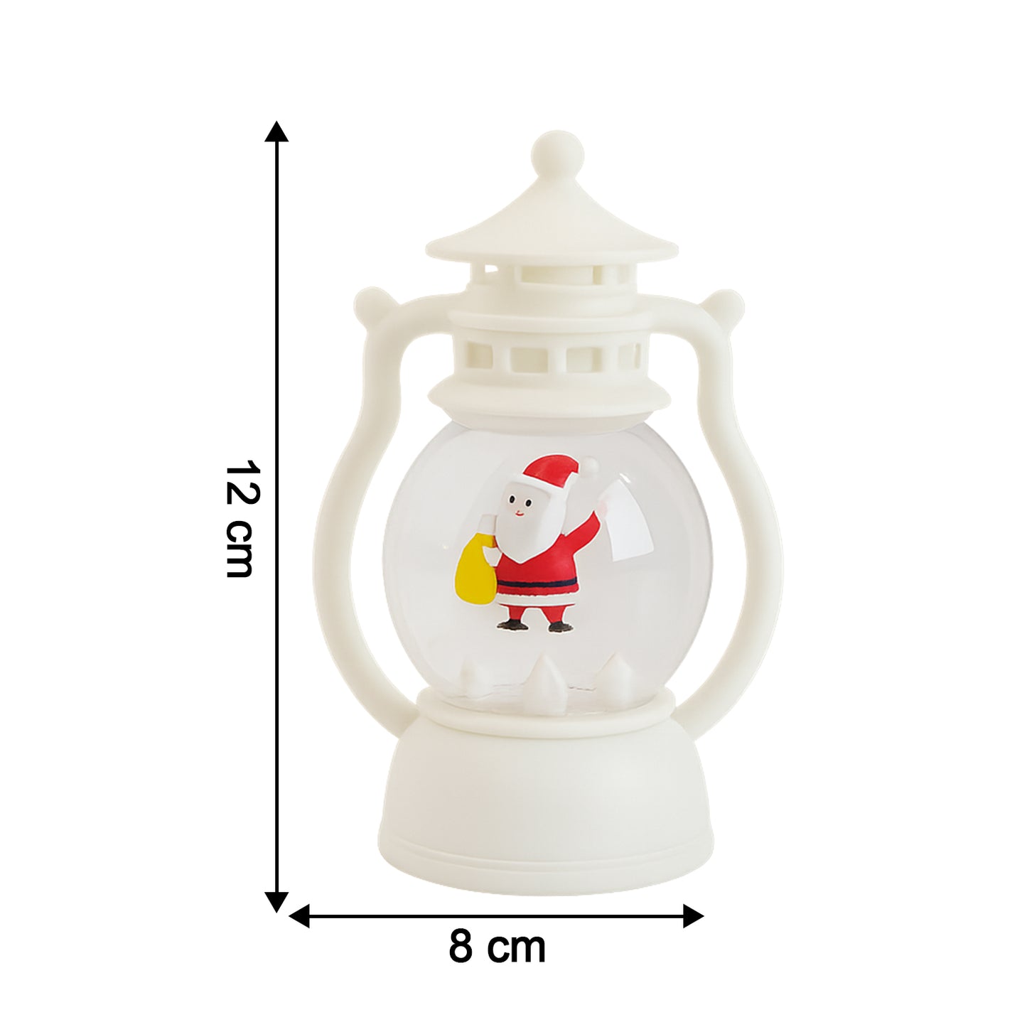 Mini Led Decorative Lantern With Santa Figurine (1 Pc)