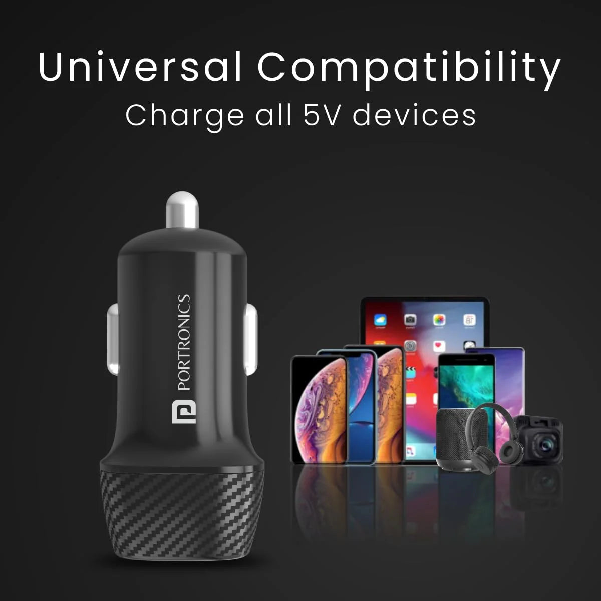 Car Power 5 - Dual Output | USB Ports | 12 Watts Total