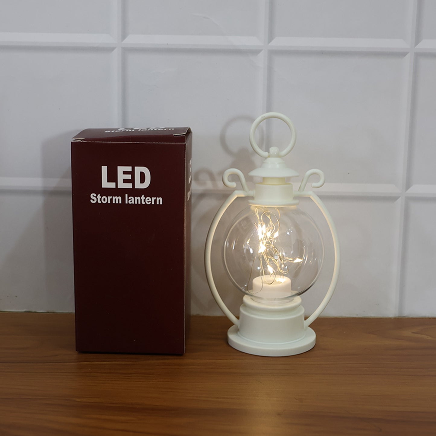 Led Decorative Storm Lantern Light (Battery Operated Warm White Light)