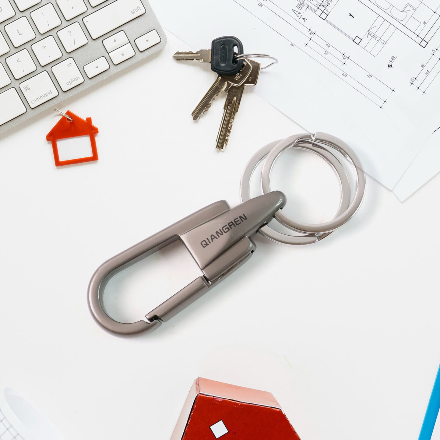 Dual-ring Carabiner Key Holder - (1 Pc)