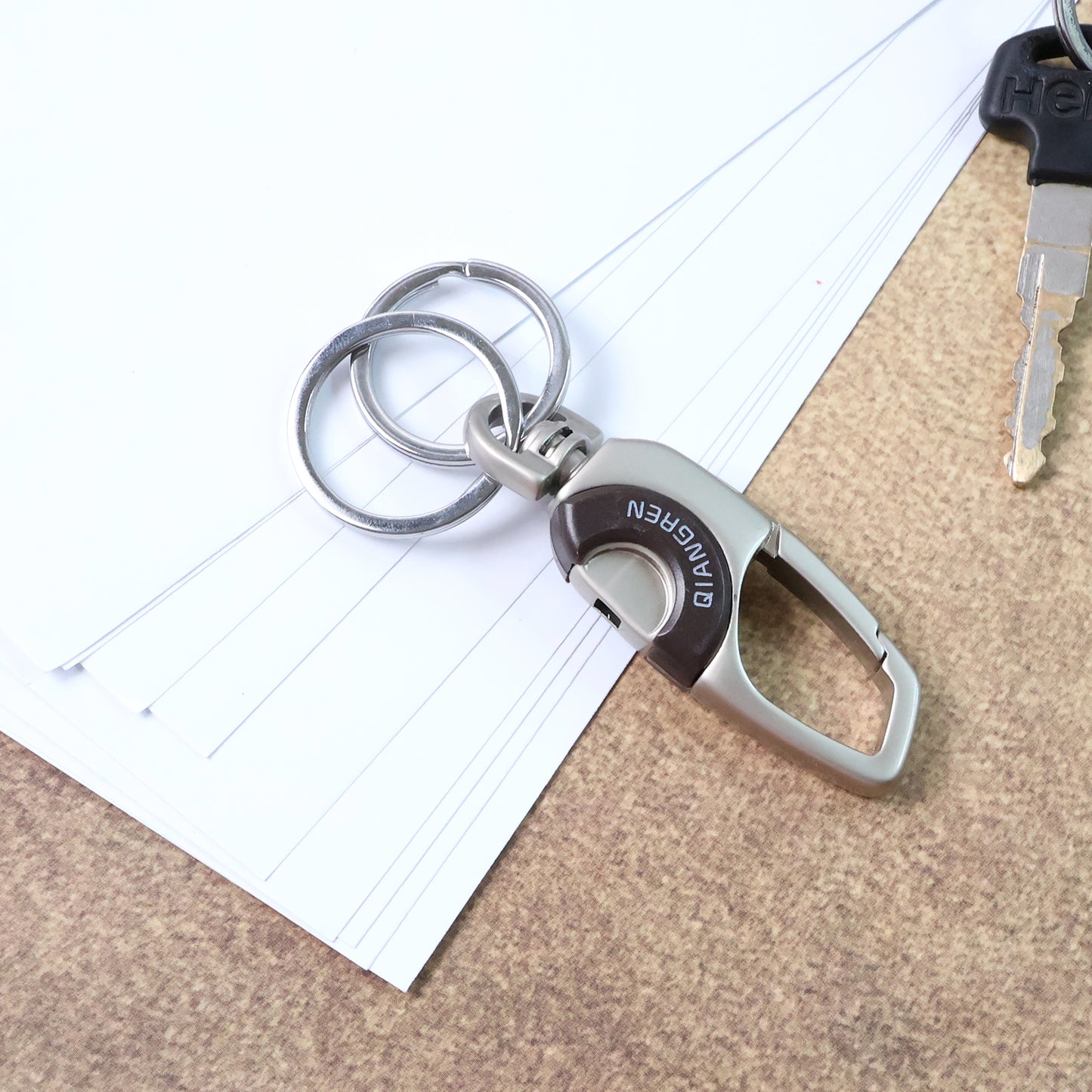 Dual-ring Carabiner Key Holder - (1 Pc)