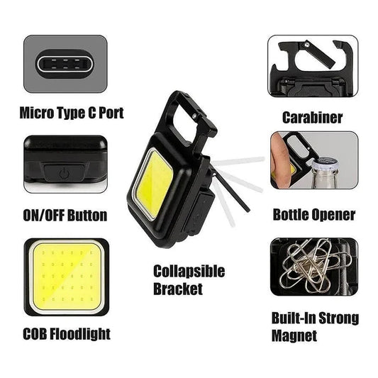 Rechargeable Keychain Mini Flashlight With 4 Light Mode