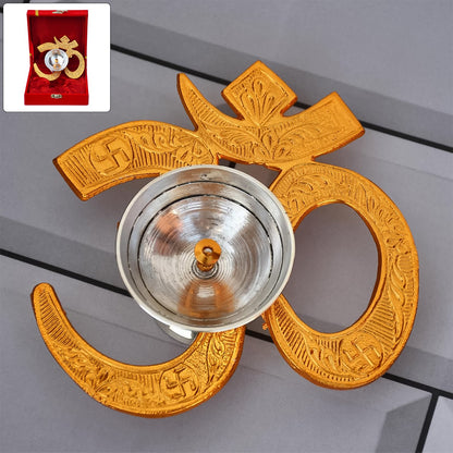 Om Symbol Brass Oil Diya