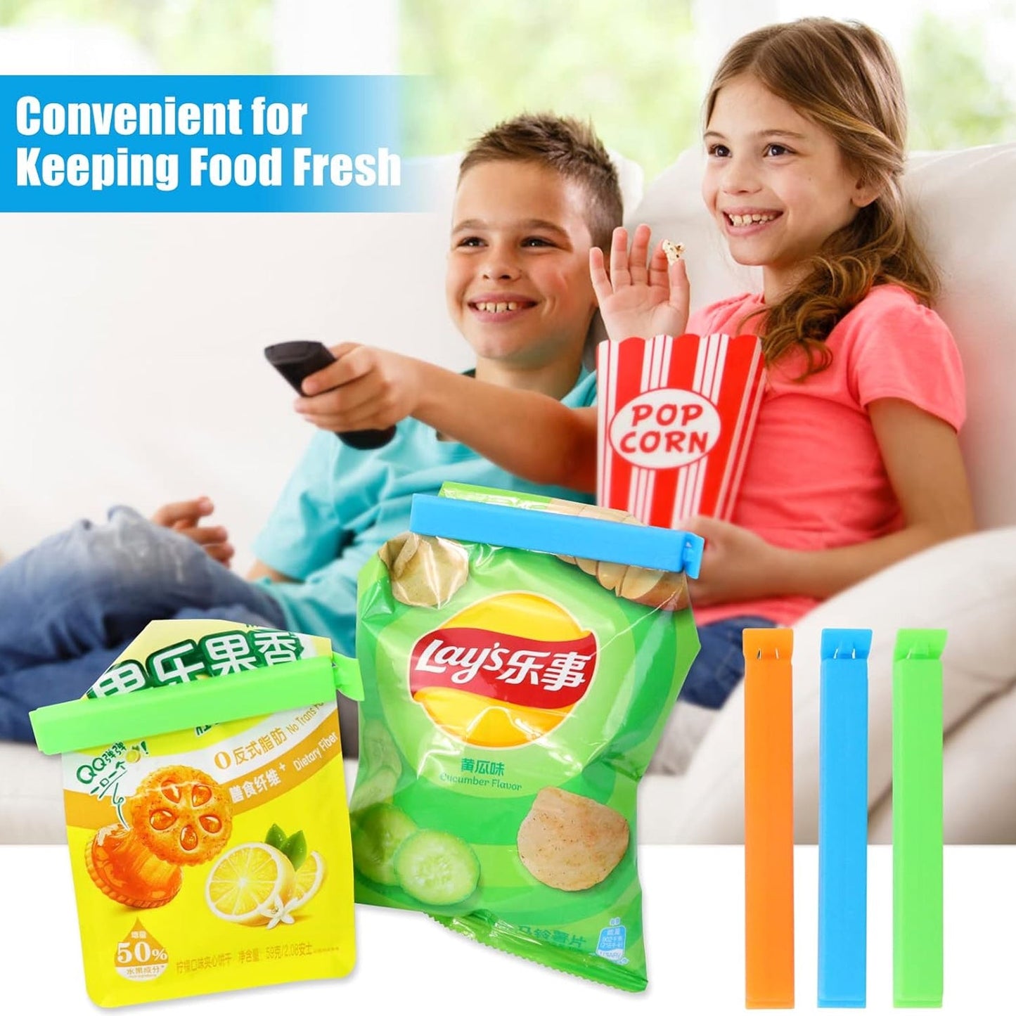 Food Bag Clip Sealer ��� Airtight Plastic Clips Snacks, Kitchen & Camping (18 P
